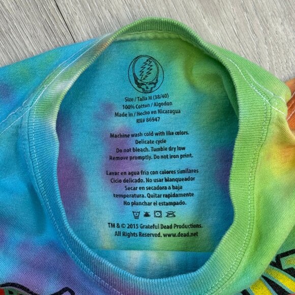 2015 Grateful Dead Spiral Dancing Bears Men's Tie-Dye T-Shirt - Size Medium - Picture 4 of 7